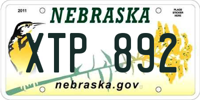 NE license plate XTP892