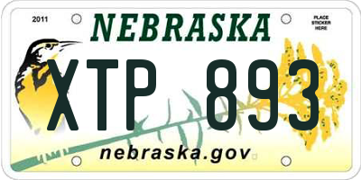 NE license plate XTP893