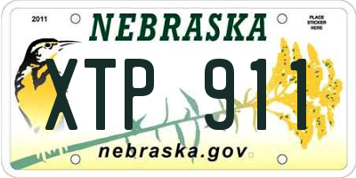 NE license plate XTP911