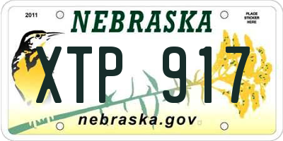 NE license plate XTP917