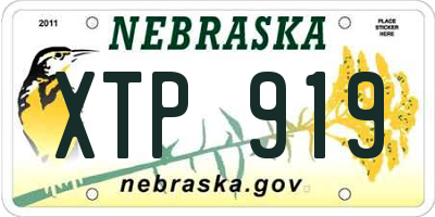 NE license plate XTP919