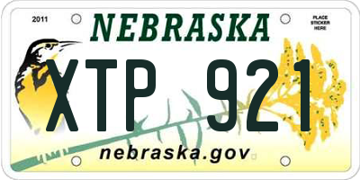 NE license plate XTP921