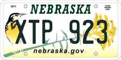NE license plate XTP923