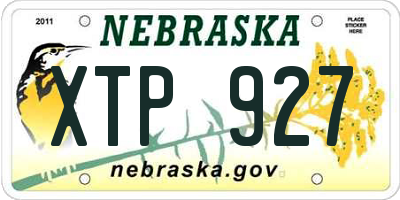 NE license plate XTP927