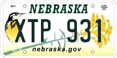 NE license plate XTP931