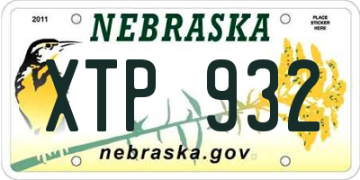 NE license plate XTP932