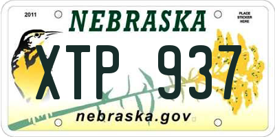 NE license plate XTP937