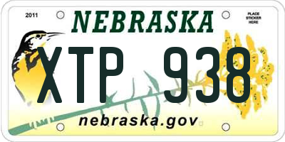 NE license plate XTP938