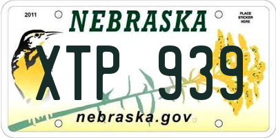 NE license plate XTP939