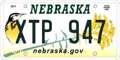 NE license plate XTP947