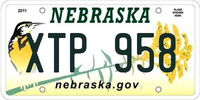 NE license plate XTP958
