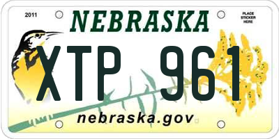 NE license plate XTP961