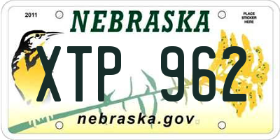 NE license plate XTP962