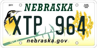NE license plate XTP964