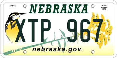 NE license plate XTP967