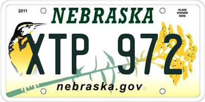 NE license plate XTP972