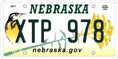 NE license plate XTP978