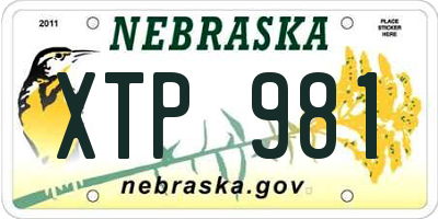 NE license plate XTP981