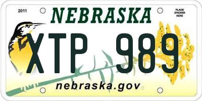 NE license plate XTP989