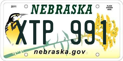 NE license plate XTP991