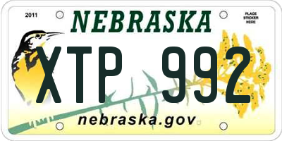 NE license plate XTP992