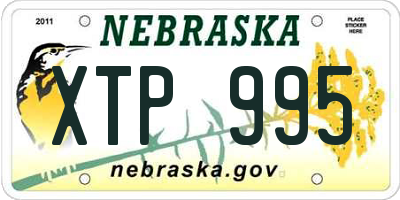 NE license plate XTP995