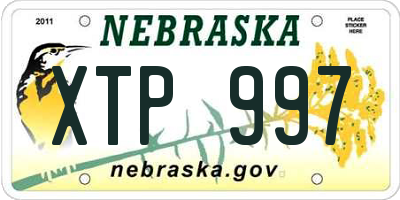 NE license plate XTP997