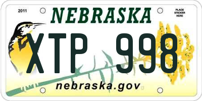 NE license plate XTP998