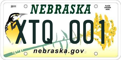 NE license plate XTQ001