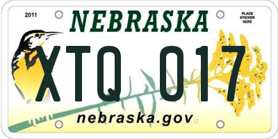 NE license plate XTQ017