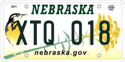NE license plate XTQ018
