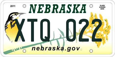 NE license plate XTQ022