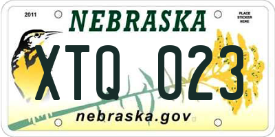 NE license plate XTQ023