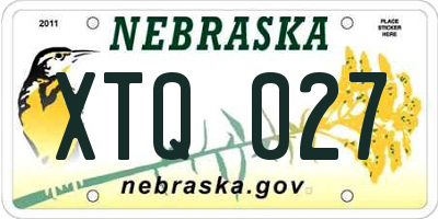 NE license plate XTQ027