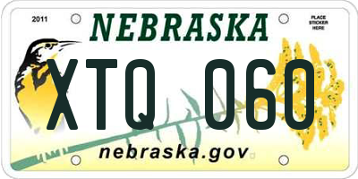 NE license plate XTQ060