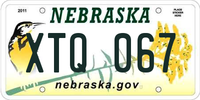 NE license plate XTQ067