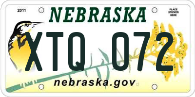 NE license plate XTQ072