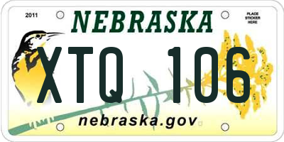 NE license plate XTQ106