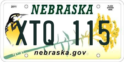 NE license plate XTQ115