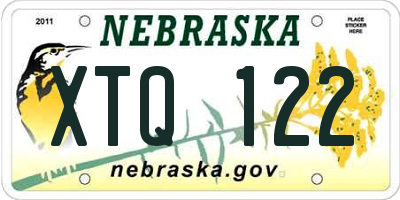 NE license plate XTQ122