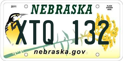 NE license plate XTQ132