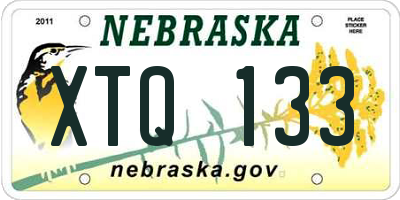 NE license plate XTQ133