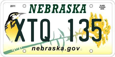 NE license plate XTQ135