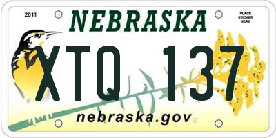 NE license plate XTQ137