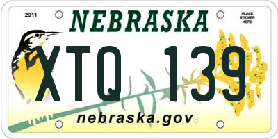 NE license plate XTQ139