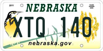 NE license plate XTQ140