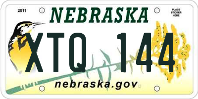 NE license plate XTQ144
