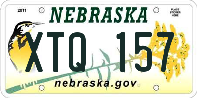NE license plate XTQ157