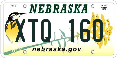 NE license plate XTQ160