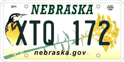 NE license plate XTQ172